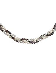 SS 17in 6-7mm White/Black/Silver 17in Freshwater Cult. Pearl 2in ext. Necklace