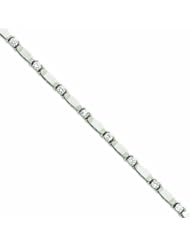 14K White Gold 7in Holds 11 4mm Stones 2.75ct Bar Link Tennis Bracelet Moun