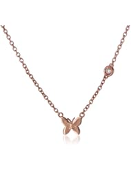 Shy by Sydney Evan Butterfly Diamond Bezel Necklace, 16.25"