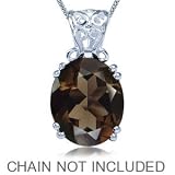 4.04ct. Natural Smoky Quartz 925 Sterling Silver Filigree Solitaire Pendant