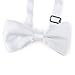 Mens Formal Solid White Satin Banded Bow Tie