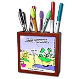 Londons Times Funny Music Cartoons - Botany Comedy Clubs - Tile Pen Holders-5 inch tile pen holder