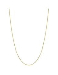 Jewelry: 18K Gold Flashed over Sterling Silver 1mm Thin Italian Box Chain Necklace - 18" - Bling For Your Buck