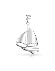 Bling Jewelry 925 Sterling Silver Bon Voyage Nautical Sea Ship Sailboat Pendant