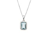9ct White Gold Aquamarine Pendant
