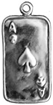 Ace of Spades Charm Pendant Sterling Silver 925 With A Split Ring