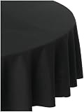 Rose Tree Royal Linen 70-inch Round Tablecloth, Black