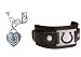 Indianapolis Colts Heart Charm Chain Bracelet/Leather Cuff Bracelet Package