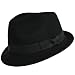 Black Classic Structured Wool Fedora Hat