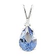 14K White Gold London Blue Topaz and Diamond Pendant