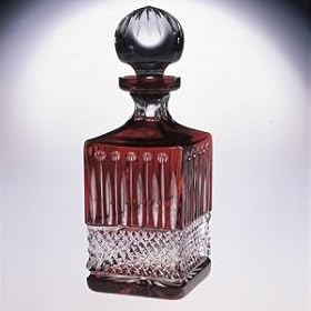 KING LOUIS RUBY SQUARE CRYSTAL DECANTER