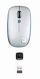 Logitech V550 Nano Laser Notebook Maus schnurlos silber-blau