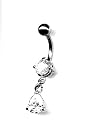 Body Accentz&trade; Belly Button Ring Navel Solitaire Teardrop Jewelry Dangle 14 Gauge