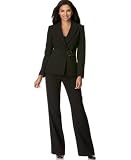 Tahari Ring-Front Notch-Collar Pant Suit