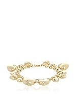 Bellavita Pulsera Hammered plata bañada en oro 18 ct