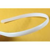 12 White Plastic Headbands - 10mm (3/8