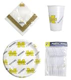 Michigan Wolverines 96 Piece Plastic Dinnerware Set - COLLEGE ATHLETICS Sports Merchandise