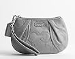 NEW AUTHENTIC COACH PARKER PERFORATED LEATHER CAPACITY WRISTLET (Gray)