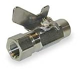 Industrial Grade 1BWL5 Ball Valve, 3/8 In F x 3/8 In F, SS Body