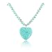Beautiful Turquoise Stone Heart Beaded Necklace Fashion Jewelry