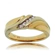 Mens Diamond Wedding Ring Band in Yellow & White Gold