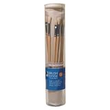 Brush Bundle of 18 Hog Brushes in a Canvas Brush Holder ~ ART ALTERNATIVES
