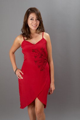 Red Wrap Party Dress