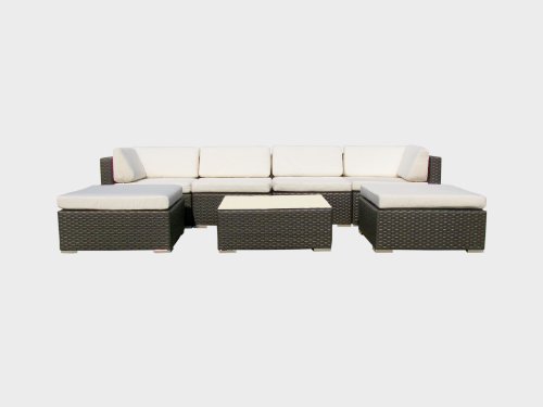 Ohana Outdoor Patio Wicker Furniture 7pcs All Weather Gorgeous Couch Set ipping)