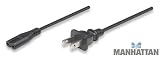 Manhattan 6 FT Male to Male, 'Figure 8' / 2 Prong,  Black Power Cable