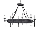 Alhambra Collection Olde World Wrought Iron Oval Pendant Chandelier 9188-NI