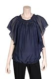 Jules & Jim Maternity Silk Fashion Blouse Navy