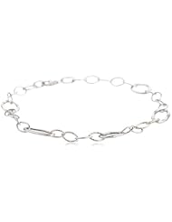 14k Italian Gold Freeform Oval Chain Link Bracelet, 7.5"