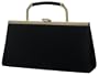 Satin, Metal Frame, Evening Bag - Sabrina (51 1005) (Black)