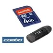 SanDisk 4GB SD Memory Card + Black USB Memory Card Reader for Garmin Nuvi 200W, 205W, 250W, 260W, 600, 610, 650, 660, 670, 680, 710, 750, 760, 770, 780, 850, 860, 880, 200, 250, 255, 260, 270, 300, 310, 350, 360, 370 550 660