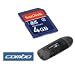 SanDisk 4GB SD Memory Card with Adapter + Black USB Memory Card Reader for Garmin Nuvi 200W, 205W, 250W, 260W, 600, 610, 650, 660, 670, 680, 710, 750, 760, 770, 780, 850, 860, 880, 200, 250, 255, 260, 270, 300, 310, 350, 360, 370 550 660, StreetPilot c340 C330 C530 C550 C580, TomTom ONE 130S, 3rd Edition, TomTom ONE XL XL-S TomTom Go 720, TomTom XL 330S, TomTom GO 730T