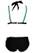 EVALESS Womens Bandage Cut Swimsuit Swimwear Bikini Set Blue Medium Size