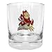 Pour your favorite beverage into our 11 oz. double rocks glass featuring a colorful metal logo applique. Applique is approx 1 1/2IN high, rocks glass is approx 3 1/2IN tall.