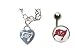 Tampa Bay Buccaneers Heart Bracelet/Belly Ring Package
