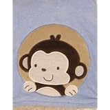 Sherpa Monkey Crib Throw Blue