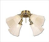 Hunter 26164BB 4-Light Flush Mount 240watt w/Square Frosted Glass Bright Brass