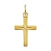 14K Yellow Gold Children's 0.01 ct. Diamond Cross Pendant with Cable Chain - 15