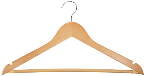 AmazonBasics Wood Suit Hangers - 16 Pack, Maple