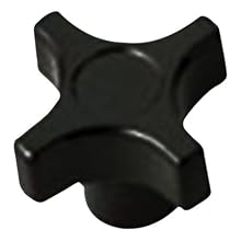 Davies Thermoset Four Arm knob, Flute Rim, Threaded Stud, 1/4"-20 Thread Size X 3/4" Thread Length, 1.50" Diameter (Pack of 5)