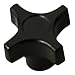 Davies Thermoset Four Arm knob, Flute Rim, Threaded Stud, 1/4"-20 Thread Size X 3/4" Thread Length, 1.50" Diameter (Pack of 5)