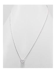 Heart CZ Necklace In 92.5 Sterling Silver