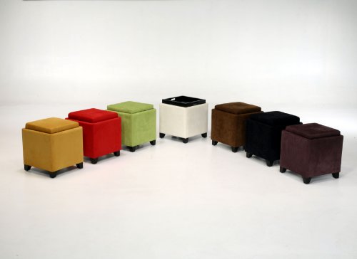 Micro Fiber Storage Ottoman Brown