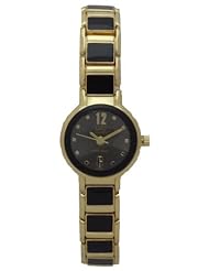 Q and Q Women Gold & Black Analog Watch Black Dail