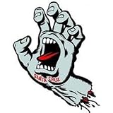 Santa Cruz Stickers - Screaming hand - 6 inch Silver
