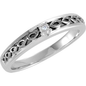 Genuine IceCarats Designer Jewelry Gift Sterling Silver Wedding Band Ring Ring. Size 8 .01 Ctw Diamond Wedding Band Ring .01 Ctw Diamond Wedding Band Ring In Sterling Silver Size 8