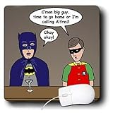 Rich Diesslins Funny General Cartoons - Super Hero Parody with Batman and Robin at the bar - Mouse Pads